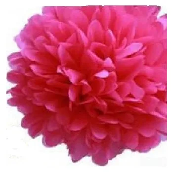 Party dekorace Papírové květinové koule Pom-poms 20cm - sytě růžová