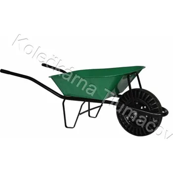 Kolečko KOLEČKÁRNA TLUMAČOV s.r.o. Kolečko stavební KS60 - tmavě zelená korba - nafukovací kolečko