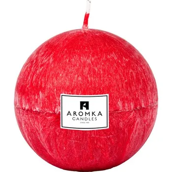 Svíčka Přírodní vonná svíčka palmová - AROMKA - Koule, 7 cm Vůně: Vánoční punč