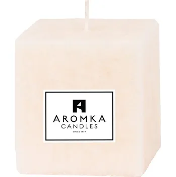 Svíčka Přírodní vonná svíčka palmová - AROMKA - Hranol, průměr 6,2 cm, výška 6 cm Vůně: Bez vůně