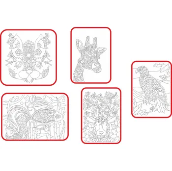 kreativní sada Radost v písku Střední sada ZENTANGLE ZVÍŘÁTKA 2 - Barevné pískování obrázků