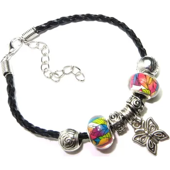 Korálek Náramek s korálky Barevný motýl - TOPBEADS 19-21 cm