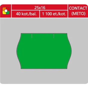 Samolepící etiketa Coveris Contact - etikety cenové 25 x 16 mm, zelené