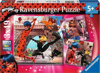 Puzzle Ravensburger Kouzelná Beruška a Černý Kocour 3 x 49 dílků