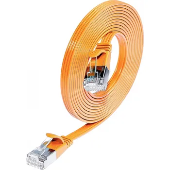 Datový kabel Wirewin 9120064012144 RJ45 síťové kabely, propojovací kabely CAT 6 U/FTP 0.50 m oranžová 1 ks