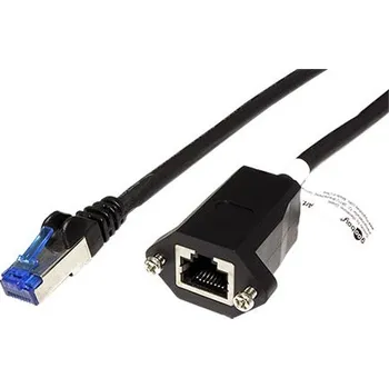 Síťový kabel goobay S/FTP patchkabel prodlužovací kat. 6a, RJ45 M-F, LSOH, 3m, černý (77580) - 21.92.0263