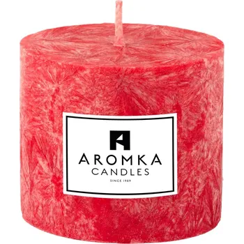 Svíčka Přírodní vonná svíčka palmová - AROMKA - Válec, průměr 6,4 cm, výška 5,8 cm Vůně: Vánoční punč
