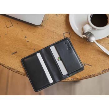 Peněženka Kožené pouzdro na karty černá