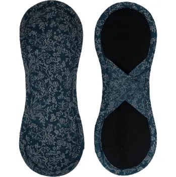 Menstruační vložka Bamboolik Látkové menstruační vložky biobavlna - satén (suchý zip) Tmavě modré ornamenty