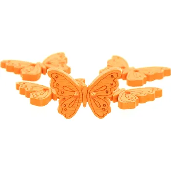 Knoflík Dřevěný knoflík motýl oranžový