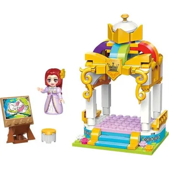 ostatní stavebnice Qman Princess Leah 32011-4 Barevný zahradní pavilon 113 dílků a 1 figurka