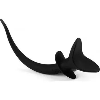 Anální kolík Slave4master Puppy Tail Anal Expander, černý silikonový anální kolík – psí ocas 7,5 x 5–7,5 cm