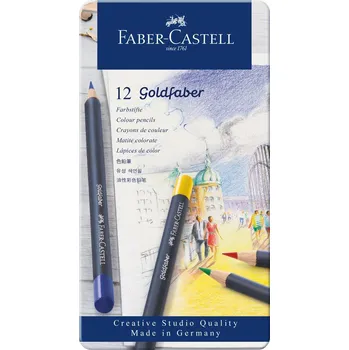 Pastelka Faber-Castell Pastelky Goldfaber plechová krabička 12 barev