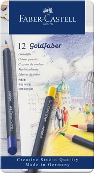Pastelka Faber-Castell Pastelky Goldfaber plechová krabička 12 barev