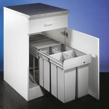 Odpadkový koš Quarta 1, Odpadkový koš pro otočné dveře, alu šedá