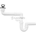 Plast Brno Sifon dřezový prostorově úsporný s nerezovou mřížkou 70 mm s přípojkou, 40 mm, zátka s očkem, ED50440