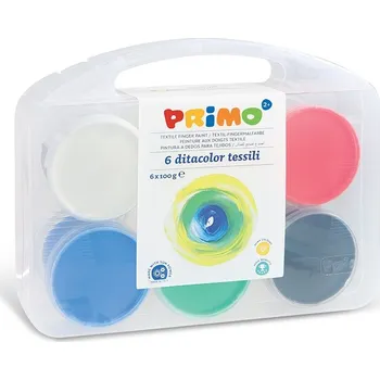 Speciální výtvarná barva Primo Sada prstových barev na textil 6 x 100 g