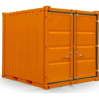 Dílenský stůl Skladový ocelový kontejner, dxšxv: 2991x2438x2591 mm, podlaha dřevěná, konstrukce lak oranžový RAL2011