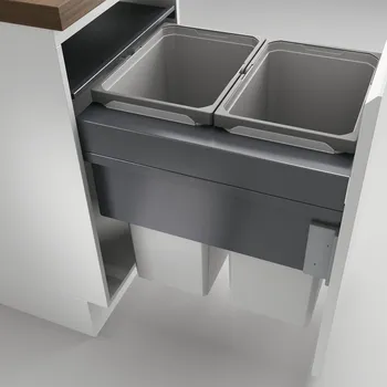 Odpadkový koš Cox Clan® 580/500-2, Abfallsammler für Frontauszüge, hellgrau, H 580 mm