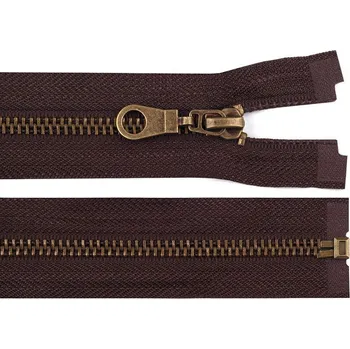 Zip Staromosazný zip No 5 délka 50 cm bundový, barva 304 hnědá čokoládová