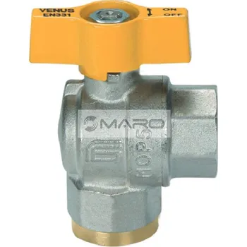 Ventil Kohout kulový na plyn s motýlem, rohový FF 1/2" x 1/2", 1071 DN 15