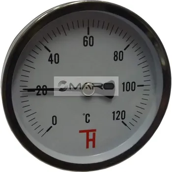Instalatérský materiál Thermis Teploměr topenářský ETR 0-120°C, ø 80 mm, L 50 mm, včetně jímky 1/2", PN25, ETR8012050