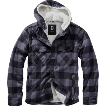 Pánská casual bunda Brandit Lumberjacket Hooded černá/šedá