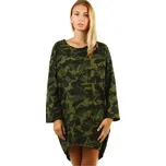 Glara Volné maskáčové mikinové šaty s dlouhým rukávem 703785