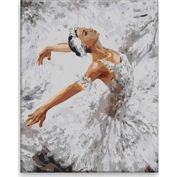 Malování podle čísel - Labutí jezero - 40x50 cm, bez dřevěného rámu - CZ výroba