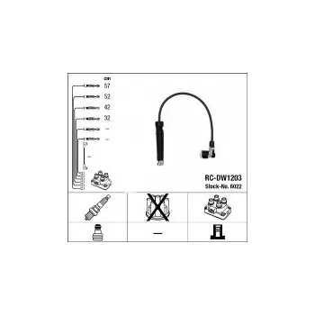 Zapalovací kabel Sada kabelů pro zapalování NGK RC-DW1203 - CHEVROLET, DAEWOO