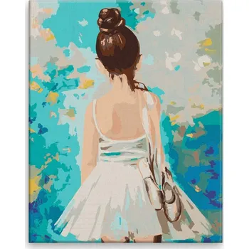 Malování podle čísel - Malá baletka - 40x50 cm, bez dřevěného rámu - CZ výroba