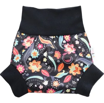 Plenkové kalhoty Breberky Natahovací svrchní kalhotky PUL - Noční květy VELIKOST: S (4-7kg)