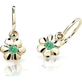 Náušnice Cutie Jewellery Dětské zlaté náušnice C1736Z-Green