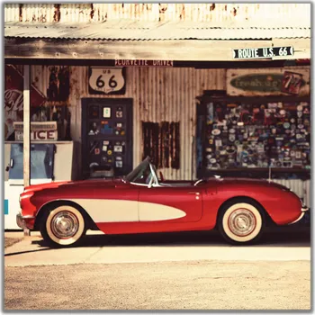 Malvis ® Obraz Americká benzinová pumpa Velikost: čtverec - 50x50 cm