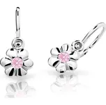 Cutie Jewellery Dětské náušnice z bílého zlata C1736B-Pink