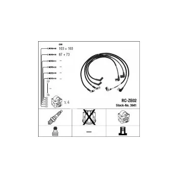 Zapalovací kabel Sada kabelů pro zapalování NGK RC-ZE02