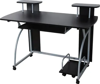 Psací stůl VASAGLE Mobilní PC stůl kovový černý 