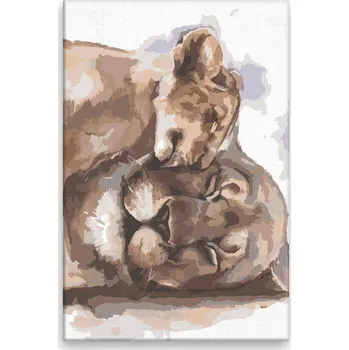 Dětské zboží Malování podle čísel - Lví láska - 40x60 cm, bez dřevěného rámu - CZ výroba
