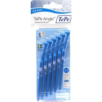 Dentální hygiena TePe Angle 0,6 mm mezizubní kartáček (modrý) 6ks + kryt