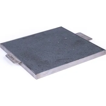 Příslušenství pro gril Grilovací lávový kámen 40x40x2cm v nerezovém rámu (Grilovací lávový kámen 40x40x2cm (původ: Itálie) + nerezový rám s úchopy)