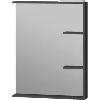 Zrcadlo Lavedo Broadway Black 65 koupelnové zrcadlo s poličkami a LED osvětlením