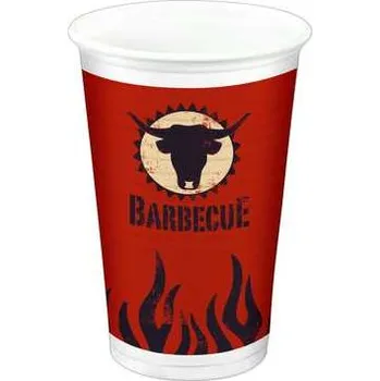 Party dekorace Kelímky bílé 0,2 l BARBECUE [10 ks],rychlé dodání