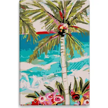 Dětské zboží Malování podle čísel - Palma v přímoří - 40x60 cm, bez dřevěného rámu - CZ výroba