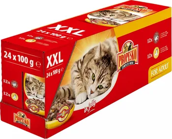 Krmivo pro kočku Propesko Adult Cat kapsička kuřecí/hovězí 24x 100 g