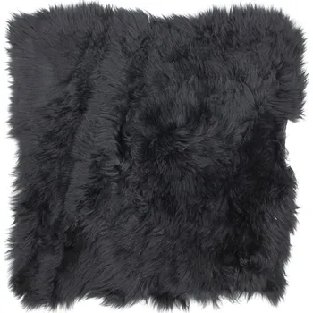 Podsedák Černý chlupatý kožený podsedák Sity - 40*40*2cm