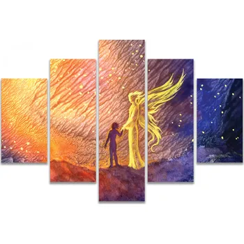 Malvis ® Abstraktní obraz andělská pomoc Velikost (šířka x výška): pětidílné schody - 100x50 cm