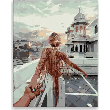 Malování podle čísel - Víkend ve dvou - 40x50 cm, bez dřevěného rámu - CZ výroba