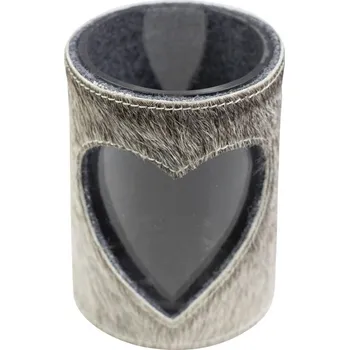 Svícen Svícen Srdce z hovězí kůže šedá 15cm - 11,5*11,5*15,5cm