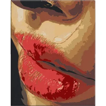 Dětské zboží Malování podle čísel - Rudé rty - 40x50 cm, bez dřevěného rámu - CZ výroba