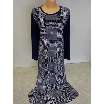 Dámské šaty Šaty OLINA modré 3/4 rukáv, Barva Modrá, Velikost XL48, Materiál 96% Viskoza 4% Lycra